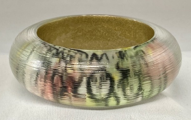 LG140 graffiti style hand painted lucite bangle